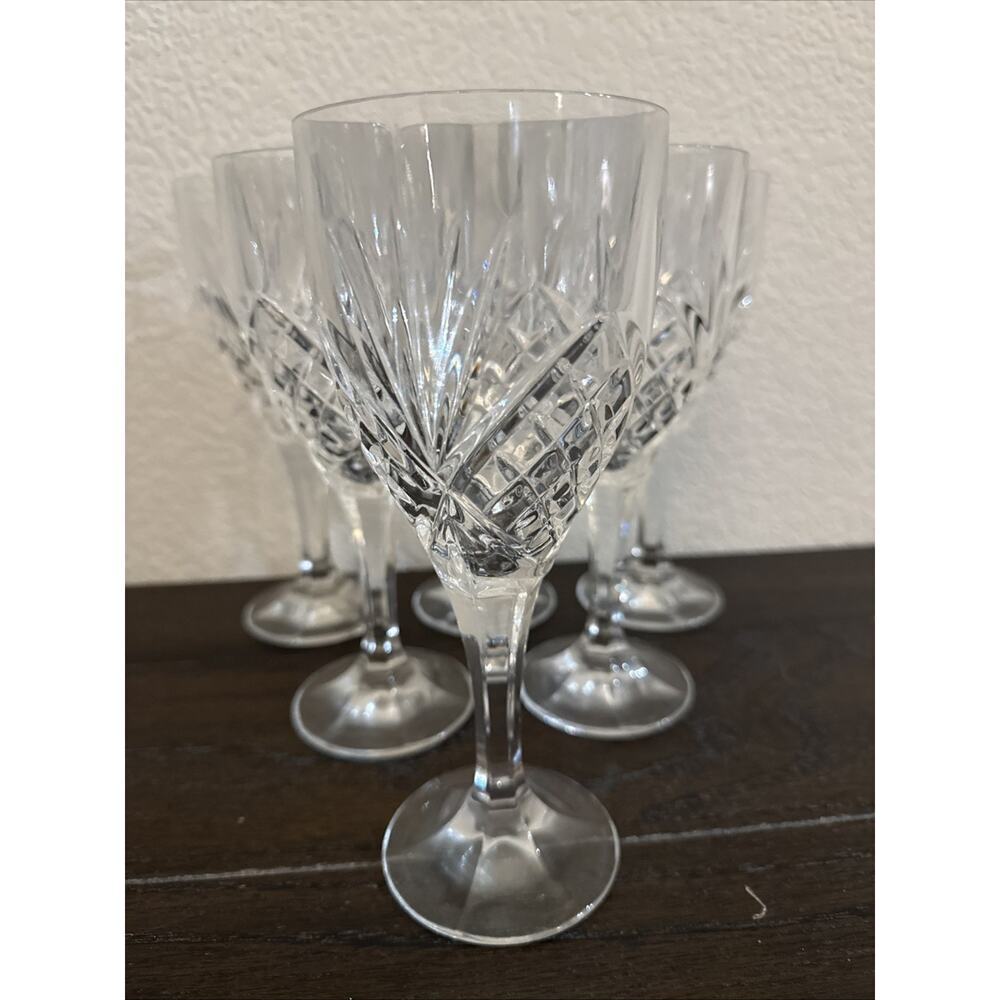 Vtg Godinger Shannon Crystal Wine Goblet Glasses Set of 6 Pristine 8”H Dublin - Picture 1 of 5